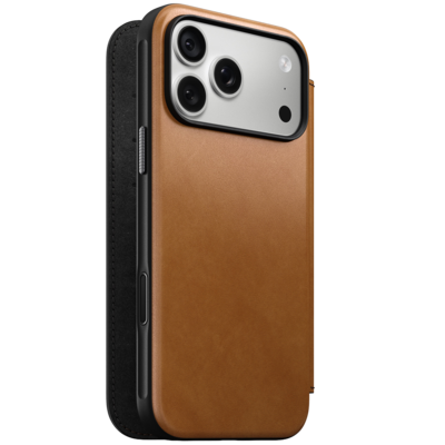 Nomad Modern Leather Folio iPhone 18 Pro hoesje tan