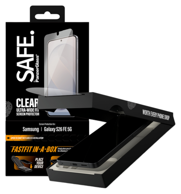PanzerGlass Ultra Wide Fit Galaxy S26 FE screenprotector FastFit in a box
