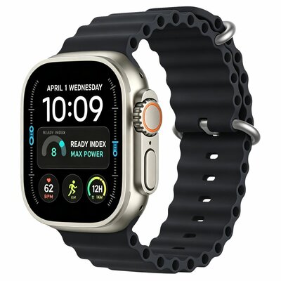 TechProtection Oceaan Apple Watch Ultra 49 / 46 / 45 / 44 mm bandje zwart