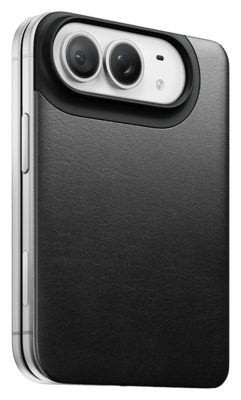 Nomad Mag Leather Back iPhone Duo hoesje zwart