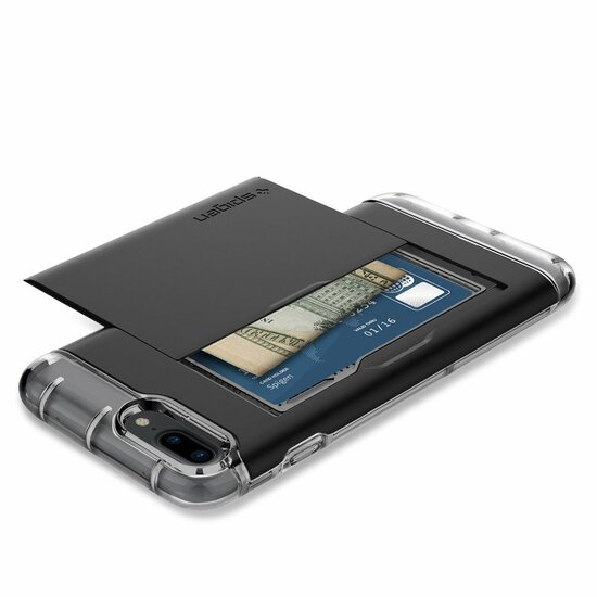 Spigen Crystal Wallet iPhone 7 Plus hoes Zwart