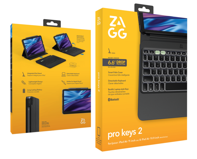 ZAGG Pro Keys iPad Air 2024 11 inch toetsenbord hoesje Zwart