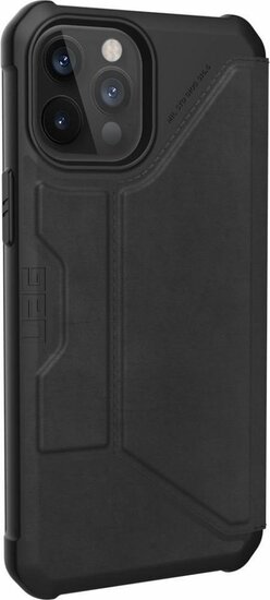 UAG Metropolis Leather iPhone 12 Pro Max hoesje Zwart