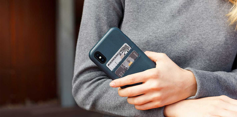 Twelve South Relaxed Leather iPhone X hoesje Blauw