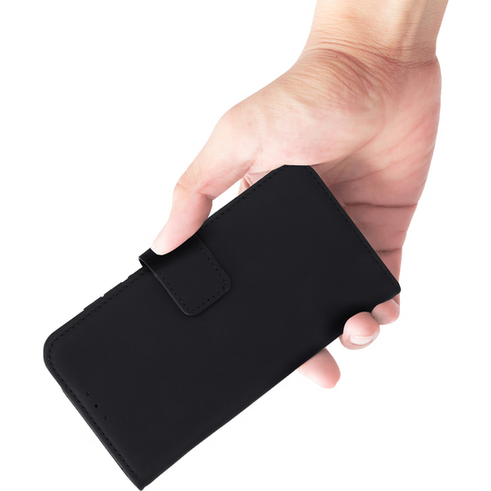 Mobiparts leren Wallet iPhone 17 Pro hoesje zwart