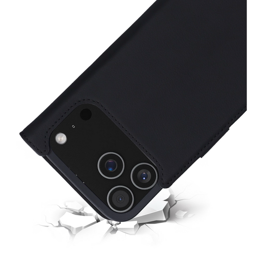 Mobiparts leren Wallet iPhone 17 Pro Max hoesje zwart