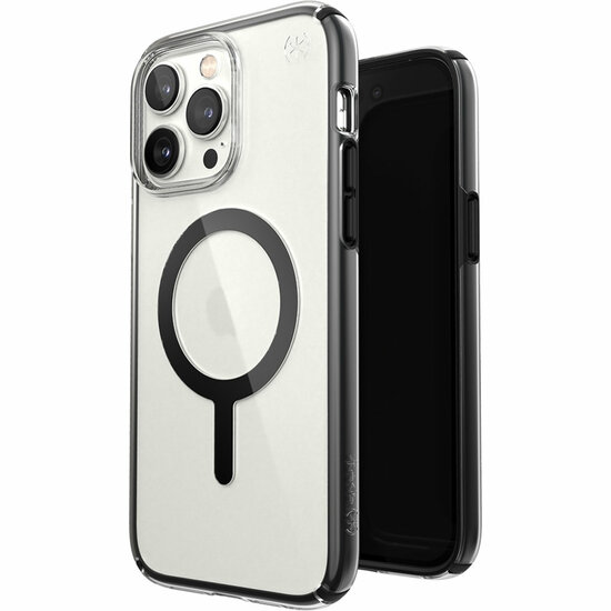 Speck Presidio Perfect Clear Geo MagSafe iPhone 14 Pro Max hoesje zwart 