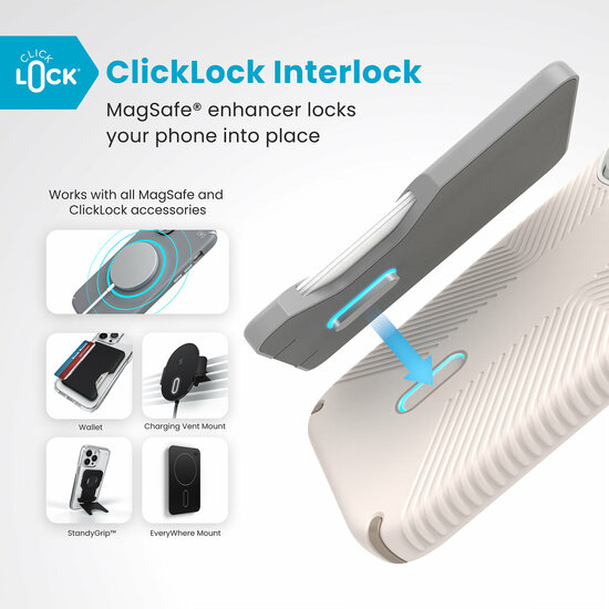 Speck Presidio 2 Grip Clicklock iPhone 16 Pro hoesje beige