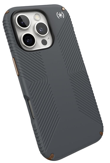 Speck Presidio 2 Grip iPhone 16 Pro Max hoesje grijs