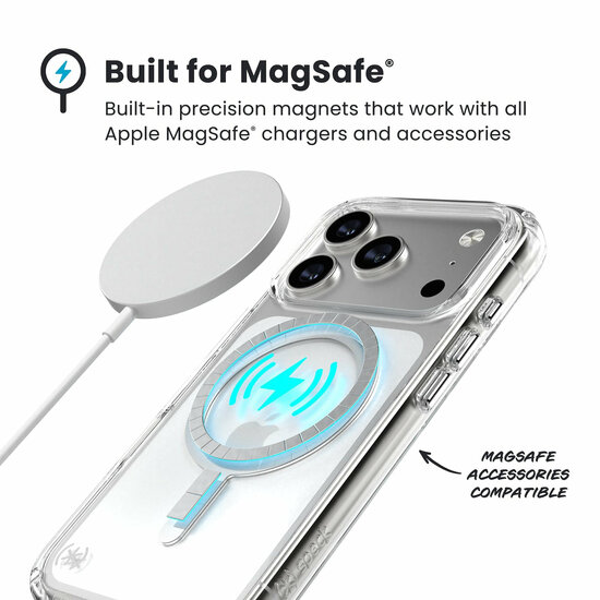 Speck Presidio Perfect Clear MagSafe iPhone 17 Pro Max hoesje transparant