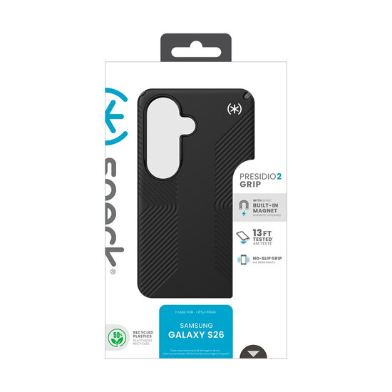 Speck Presidio 2 Grip MagSafe Galaxy S26 hoesje zwart