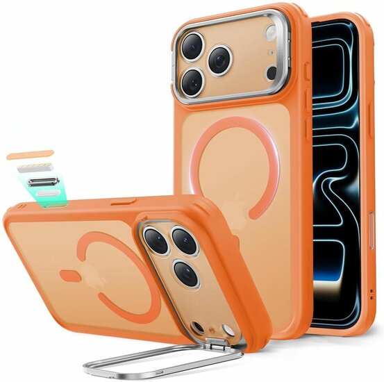 ESR Classic Hybrid Stand CC iPhone 17 Pro Max hoesje oranje