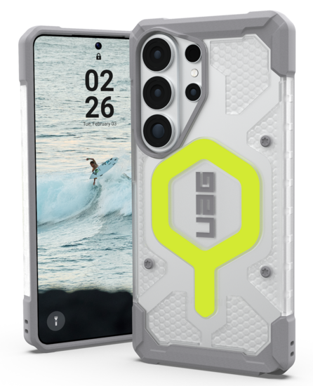 UAG Pathfinder MagSafe Galaxy S26 Ultra hoesje neon bundel met polsbandje