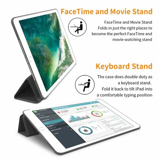 TechProtection Smart iPad mini 1/2/3 hoes Zwart