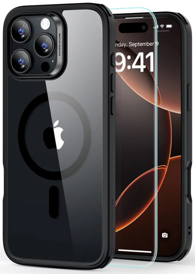 ESR Classic Hybrid iPhone 16 Pro Max hoesje &amp; screenprotector zwart