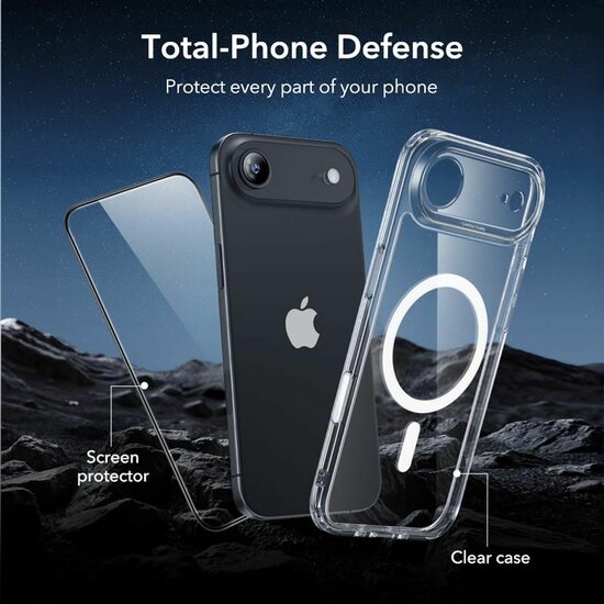 ESR Classic Hybrid MagSafe iPhone 17 Air hoesje met screenprotector