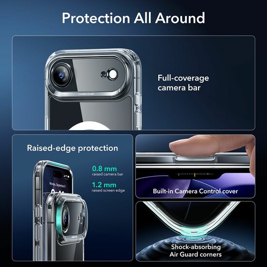 ESR Classic Hybrid MagSafe iPhone 17 Air hoesje met screenprotector