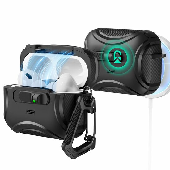 ESR Cyber FlickLock MagSafe AirPods Pro 3 hoesje zwart