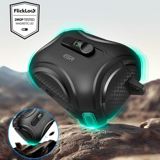 ESR Cyber FlickLock MagSafe AirPods Pro 3 hoesje zwart