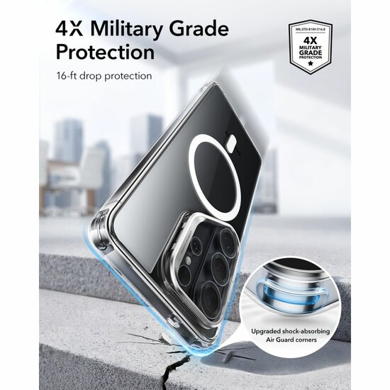 ESR Classic Hybrid Kickstand MagSafe Galaxy S26 Ultra hoesje transparant