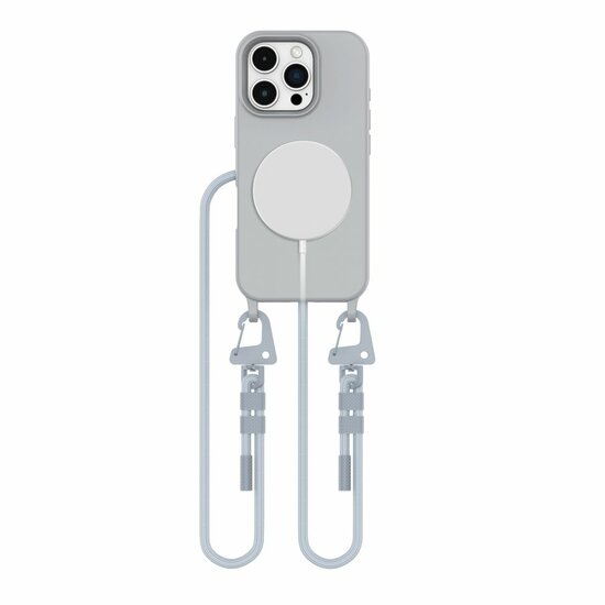 TechProtection iPhone 16 Pro Max hoesje met koord grijs