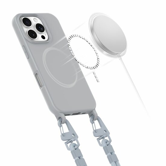 TechProtection iPhone 16 Pro Max hoesje met koord grijs