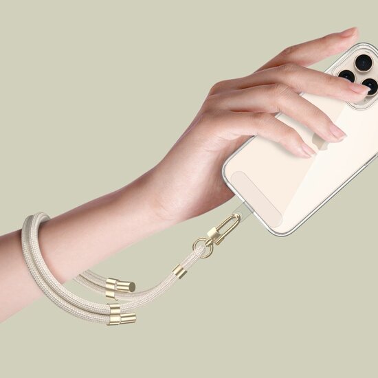 TechProtection Rope polsbandje voor elke telefoon beige / goud
