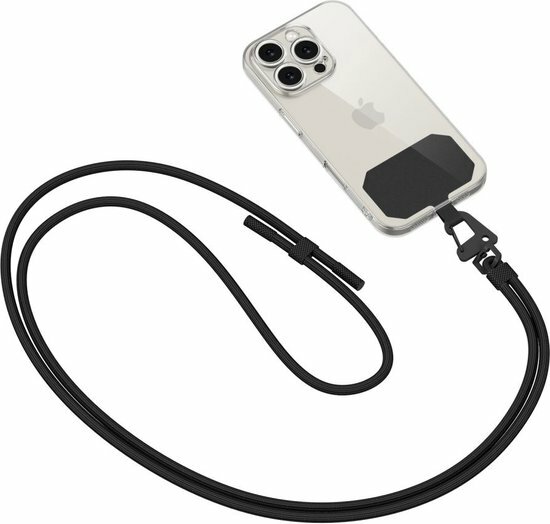 TechProtection Rope universeel draagkoord voor elke telefoon zwart