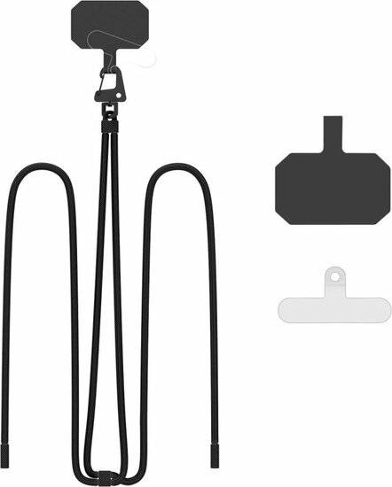 TechProtection Rope universeel draagkoord voor elke telefoon zwart