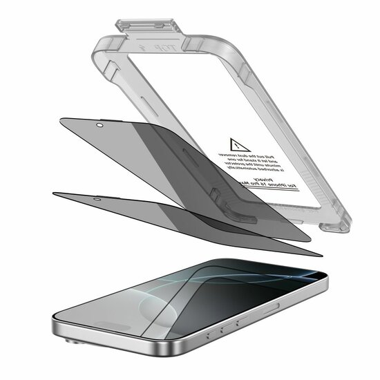 TechProtection Quick Spy iPhone 16 Pro privacyglas screenprotector 2 pack