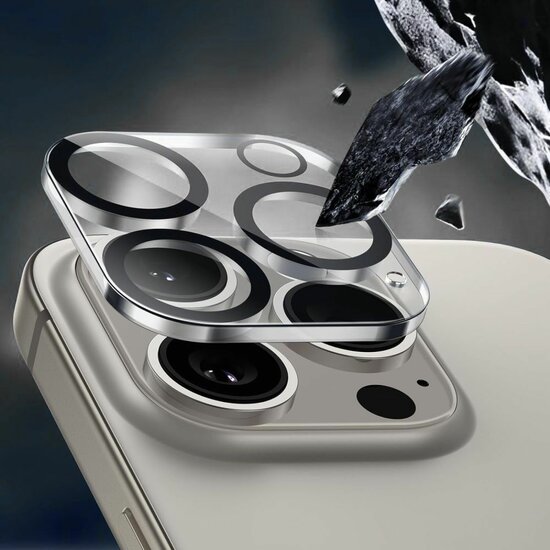 TechProtection iPhone 17 aluminium camera beschermer transparant