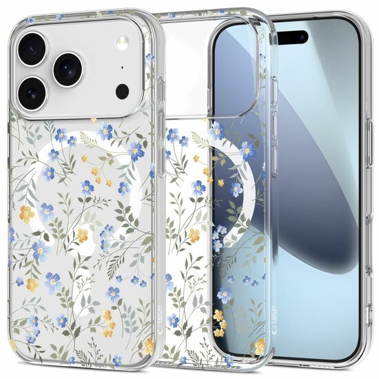 TechProtection Air MagSafe iPhone 17 Pro Max hoesje flowers