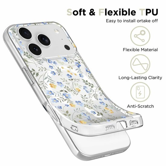 TechProtection Air MagSafe iPhone 17 Pro Max hoesje flowers