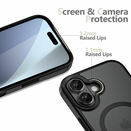 TechProtection MagSafe iPhone 17 hoesje mat zwart