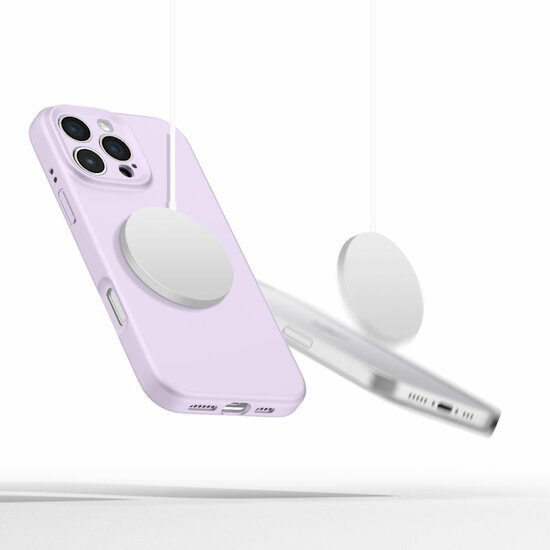 TechProtection Siliconen MagSafe iPhone 16 Pro hoesje mauve