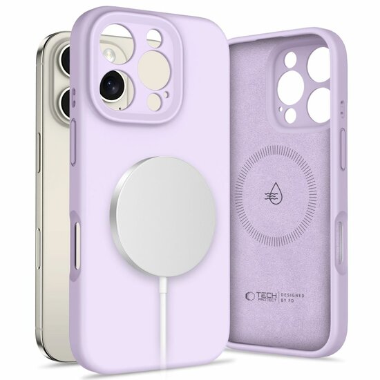 TechProtection Siliconen MagSafe iPhone 16 Pro Max hoesje mauve