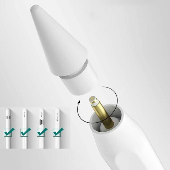 TechProtection Pencil Tips voor Apple Pencil 4 pack