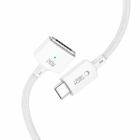 TechProtection UltraBoost MagSafe 3 MacBook kabel 200 cm wit