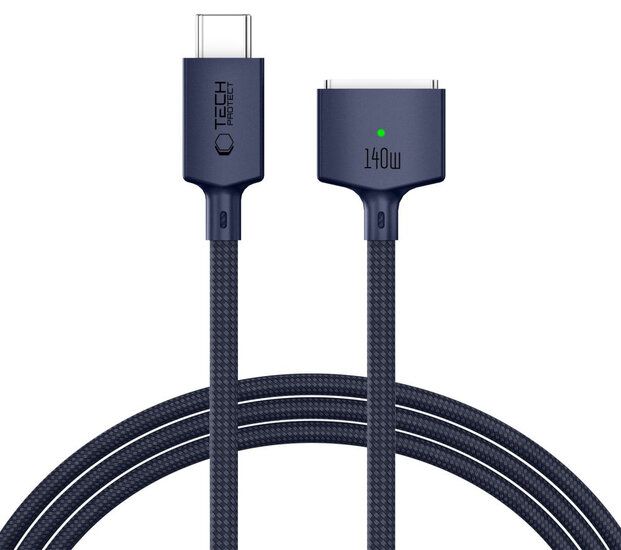 TechProtection UltraBoost MagSafe 3 MacBook kabel 200 cm blauw