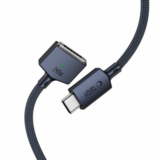 TechProtection UltraBoost MagSafe 3 MacBook kabel 200 cm blauw