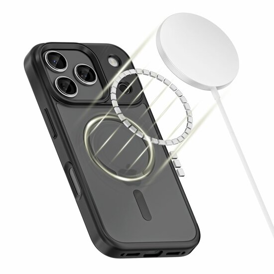 TechProtection Hybrid XT MagSafe iPhone 17 Pro hoesje mat zwart