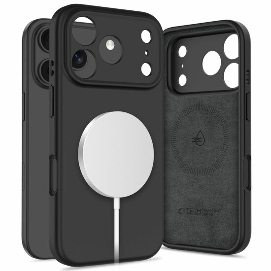 TechProtection Silicone MagSafe iPhone 17 Pro hoesje zwart