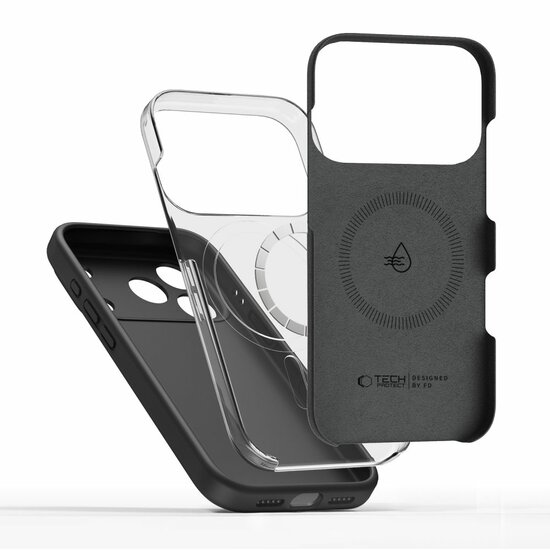 TechProtection Silicone MagSafe iPhone 17 Pro Max hoesje zwart