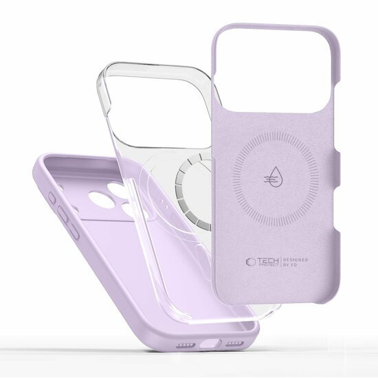 TechProtection Silicone MagSafe iPhone 17 Pro Max hoesje paars