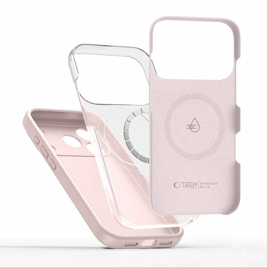 TechProtection Silicone MagSafe iPhone 17 Pro Max hoesje roze