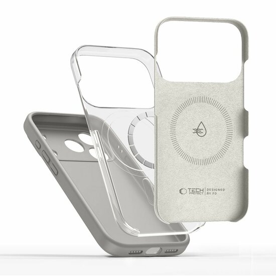 TechProtection Silicone MagSafe iPhone 17 Pro Max hoesje grijs