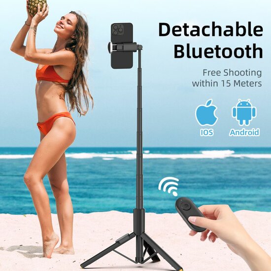 TechProtection Bluetooth Selfie stick / Tripod zwart