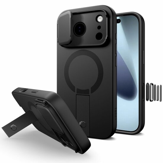 TechProtection Kevlar Aura MagSafe iPhone 17 Pro hoesje zwart