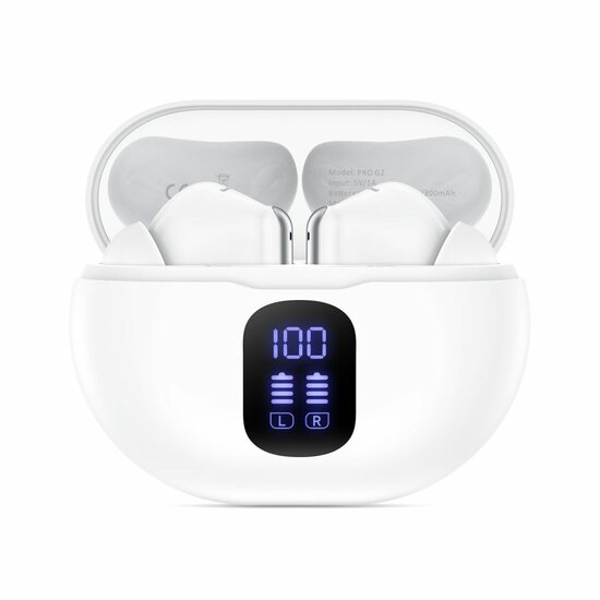 TechProtection UltraBoost Pro Earphone draadloze bluetooth oordopjes wit