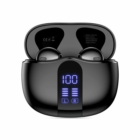 TechProtection UltraBoost draadloze bluetooth oordopjes zwart